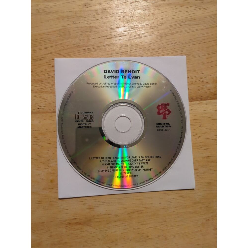 David Benoit Letter To Evan CD 11 Song Studio Album Disc Only